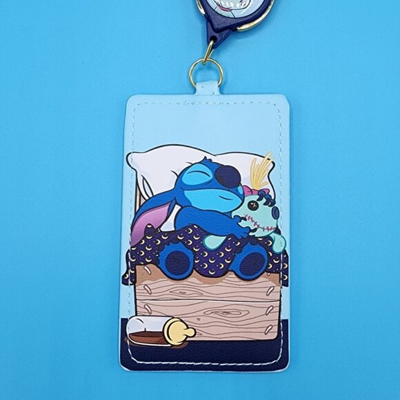 Loungefly Disney Lilo and Stitch Scrump Bedtime Retractable Lanyard ID Holder - Picture 10 of 10